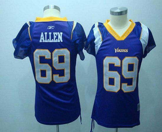 Vikings #69 Jared Allen Purple Women's Field Flirt Stitched NFL Jersey